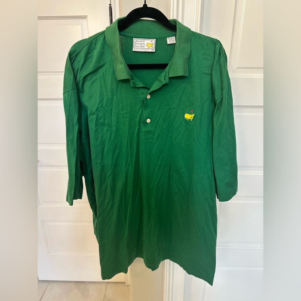VTG Augusta National Polo Mens XXL Golf Masters Slazenger Green Logo Embroidered